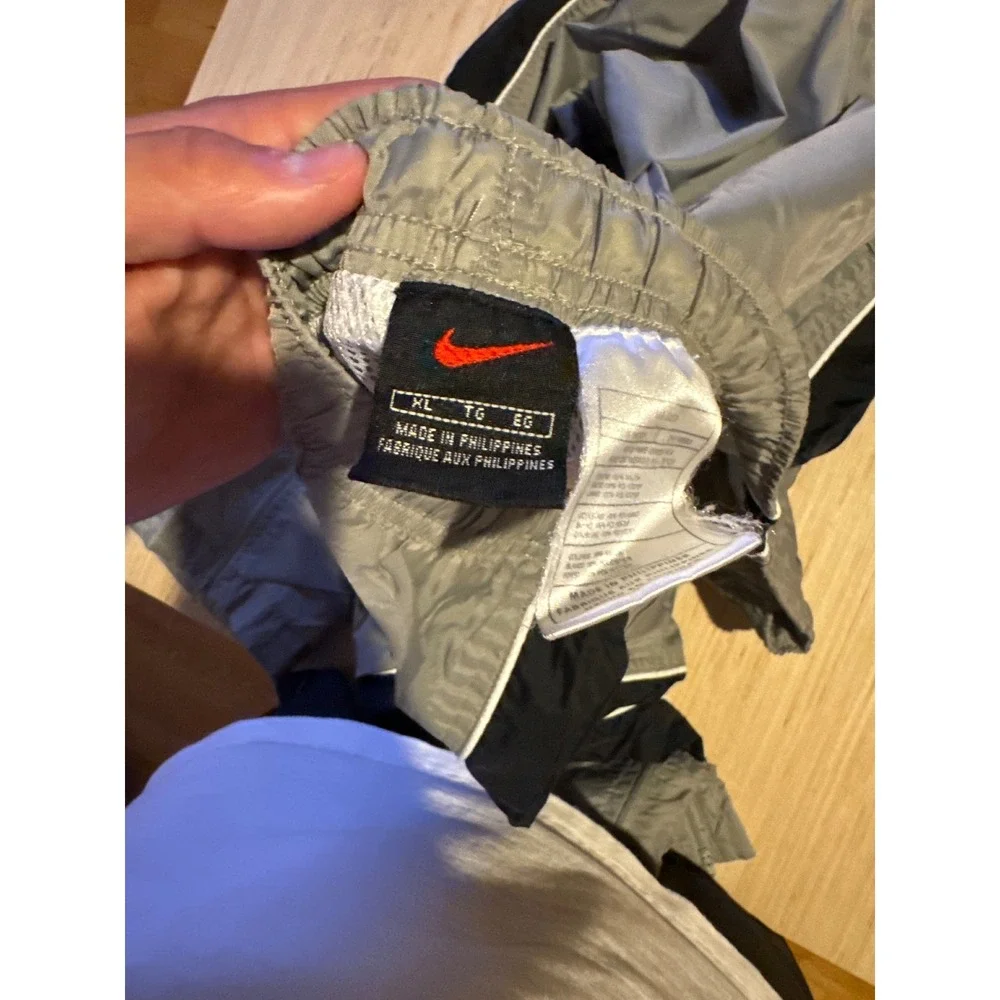 Nike Mens Track Pants Grey Black Piping Zipper Ankle XL Athletic Trousers